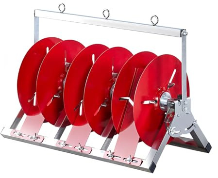 JAOGAUS Enrouleur de Câble à 3 Roulements, Support d'enrouleur de Câble, Enrouleur de Câble en Acier Inoxydable, Enrouleur de Tuyau d'arrosage, 52 * 28 * 35cm, Rouge