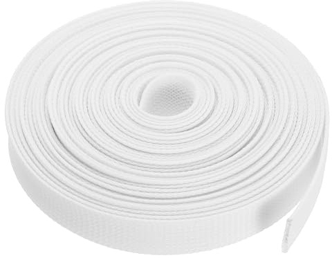 sourcing map Expandable Sleeving, 25ft 3/8 Cable Sleeve, White | PET Management Cord Organizer for Wrap Protect Cable