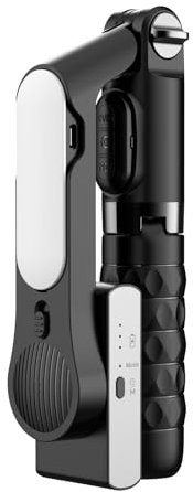 WEIIBDIE Gimbal Stabilizer for Smartphone,Selfie Stick for iPhone Tripod with Fill Light and Wireless Remote Control,1-Axis Phone Gimbal for Cell Phone Camera&Android to Vlogging on Tiktok & YouTube