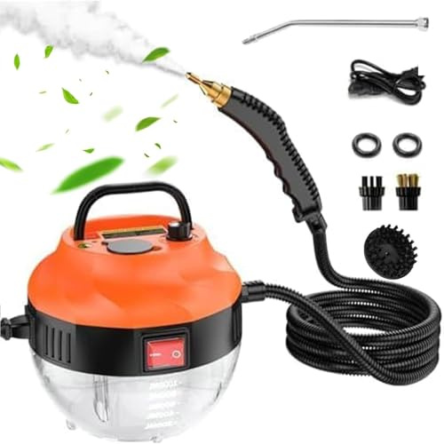 BOOZXCV Pulitore a Vapore Portatile da 1500 W, piroscafo Portatile Professionale con 3 spazzole e 6 Ingranaggi Regolabili per Una Pulizia Profonda