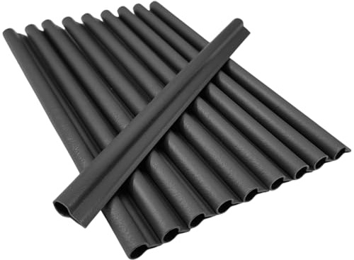 NYVI Privafence Befestigungsclips für Sichtschutzstreifen - Doppelstabmatten - 30 Stück in Anthrazit - Klemmschiene für Sichtschutz Garten & Zaun - Länge 19cm Breite 15mm Ø 7,9mm