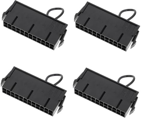 TOGEVAL ATX Netzteilstarter 4 Stück-Pack 20-Polig und 24-Polig Netzteil Tester fürpc Netzteile und Mainboards Schwarz ABS