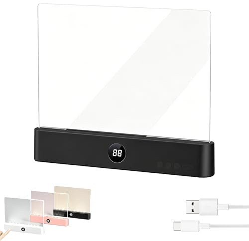 Dewppxi Smart LED Book Light, portable, plate, lampe de lecture LED intelligente, protection des yeux, lumière de lecture avec 3 couleurs et minuterie, pour lire au lit la nuit (noir)