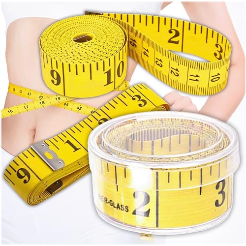 KRUMAD Maßband Körper 150 cm, Flexibles Schneidermaßband zum Nähen, Körpermaßband für Umfangmessung, Textil Messband in cm, Maßband für Handarbeit & Fitness