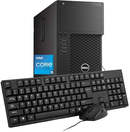 Dell Precision 3620 Mini tour d'ordinateur de bureau, Intel Core i5-6500, 8 Go de RAM, 256 Go SSD, WiFi, Bluetooth, clavier QWERTY américain, Windows 11 Pro (renouvelé)