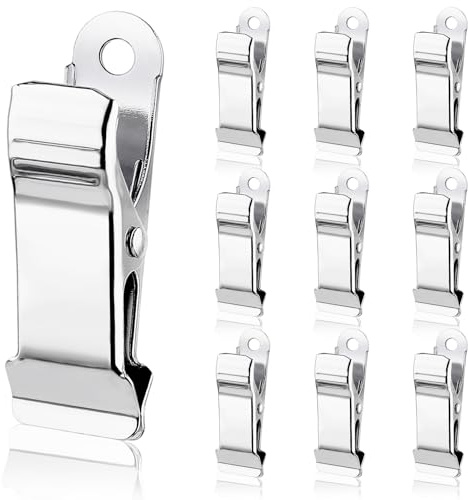 10 Stück Metall Klemmen, 1,3cm Klammern Metall Breite Kleine Federklemmen Silber Krokodilklemmen Vorhang Klammer rutschfeste Mini Wäscheklammern für Bastelarbeiten, Büropapier, Fotos, Vorhänge, Kleid
