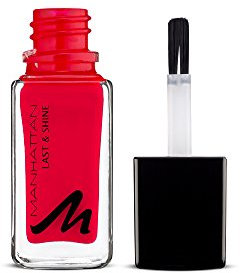 Manhattan Last & Shine Nagellack, Aufregend roter, glänzender Nail Polish für 10 Tage perfekten Halt, Farbe Be My Favorite 615, 1 x 10ml