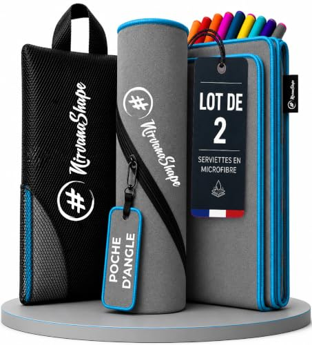 NirvanaShape Mikrofaser Handtuch, Microfaser Handtücher leicht, kompakt als Reisehandtuch, Strandtuch, Sporthandtuch, 2er Set M+S 120 x 60 + 60 x 40 cm | Microfaser Handtücher Set, Strandtuch, Sporthandtuch, Duschtuch, Saunatuch, schnelltrocknend, leicht
