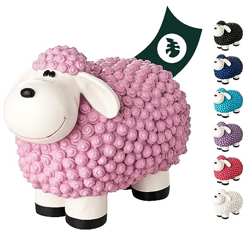 VERDOBA Mini Deko Schaf für den Garten, wetterfest - pinkes Deko-Schaf Molly - Gartenfigur Schafe Gartendeko außen Dekofiguren (Pastell Pink)