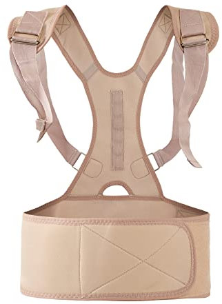 MQ PERFECT Correttore Posturale - Tutore con Fasce Regolabili - Raddrizza Schiena in Neoprene con Imbottitura - Può Curare la Dinoccolazione e il Dolore di Schiena e Spalle - 39x32x0.5cm, Medium