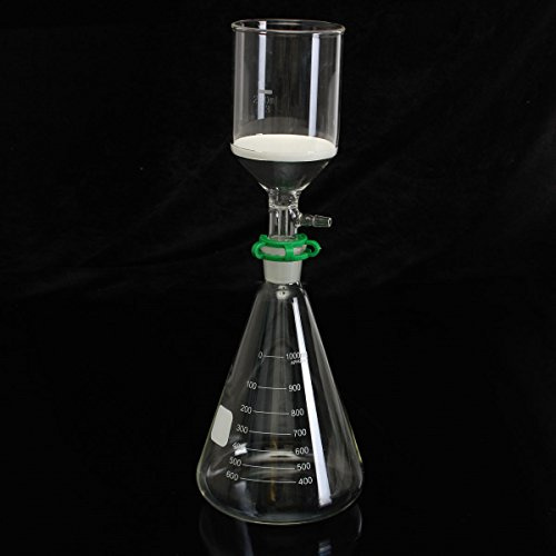 TuToy Glas-Vakuum-Saugfilter-Filtrationskit 250 Ml Büchner-Trichter 1000 Ml Erlenmeyerkolben