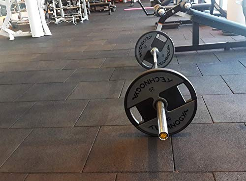 Cannons UK Luna 2nd Edition Heavy Duty Rubber Gym Mat – 50cm x 50cm x 40mm – Commercial Free Weight Flooring for Garage & Home Gyms