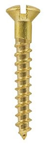 3.5x25 (6x1) brass raised slotted head screw (Pack of 20, 50, 100) (20)
