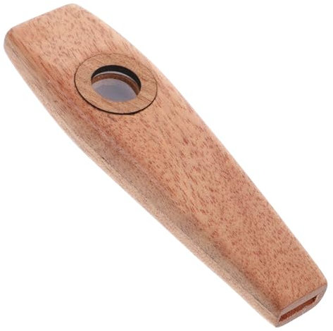 Generic Kazoo Holz Kazoo Flöte Mini Orff Musikinstrument Gitarren Ukulele Begleiter Einfach zu Spielen, Kazoo für Kinder Erwachsen C48046164V Light Brown 10.35X2.9CM