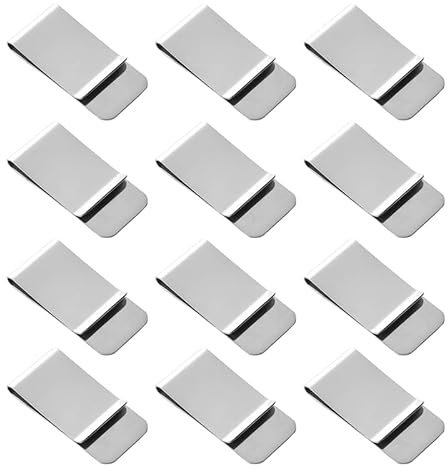 Stainless Steel Money Clip for men, metal money clip, Money & Cards Holder, Slim Cash Wallet, Pack of 12