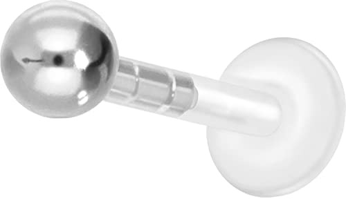 PIERCINGLINE PMFK Labret mit Plug-in System | CHIRURGENSTAHL-KUGEL| Piercing Ohr Lippe Nase Helix Medusa | Farb & Größenauswahl
