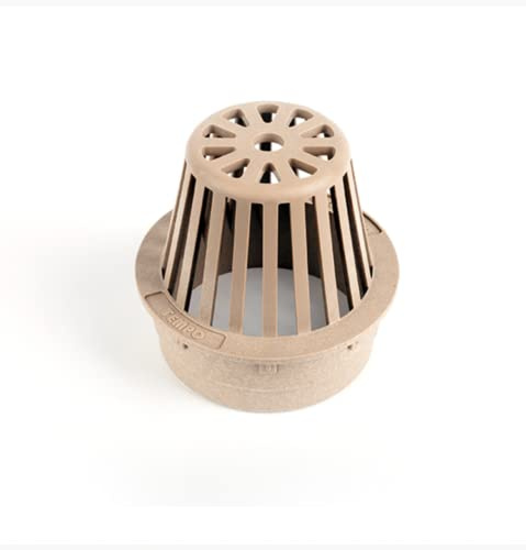 Premium USA Made 4 Inch TAN Outdoor Round Atrium Drain Grate Cover - Fits 4 Inch Sewer & Drain Pipe/Fittings, Also Fits Triple Wall Pipe & Corrugated Landscape Pipe 4 (TAN)