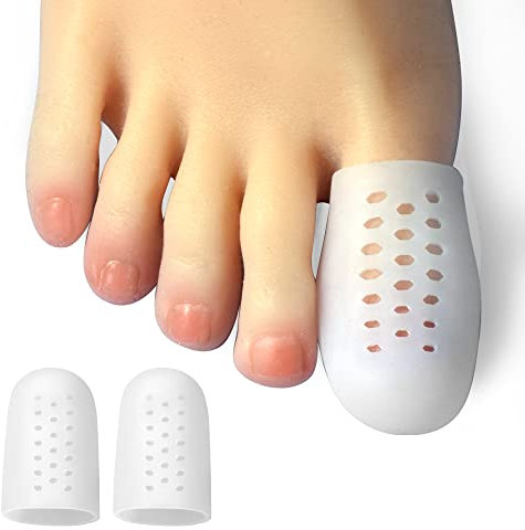 Hoogoo Big Toe Cap, 10 Pcs Breathable Toe Protector Toe Cover Sleeves with Holes for Big Toe, Reduce Friction