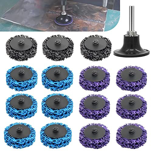 Wkmamo 15 Unidades Discos de Limpieza CSD Disco,2 Pulgadas Discos de Lamillas Disco de Limpieza,Disco Abrasivo para Amoladora de Ángulo Para Eliminación de Pintura y Oxido de Superficie Amoladora