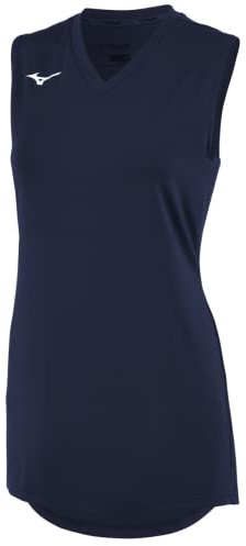 Mizuno Youth Girl's Sleeveless V-Neck Volleyball Jersey | Navy | Youth - Girls | Medium (M)