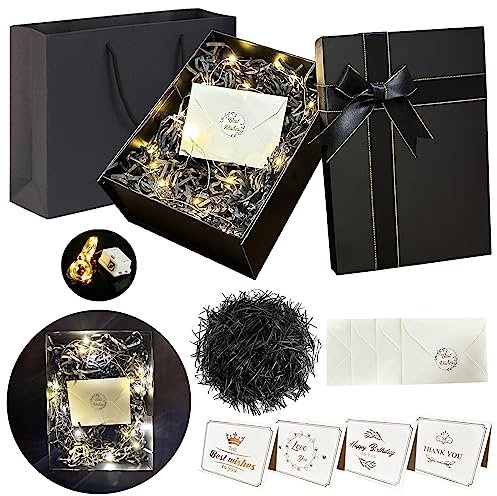 YeahBoom Geschenkbox Mit Schleife,Geschenkschachtel,Geschenkbox mit Deckel,Geschenkverpackung Box mit Band,Geschenkkarton Für Geschenke,Hochzeit,Party,Valentinstag,Geburtstag