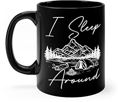 Teegarb Letter Blanket Tazza da caffè nera in ceramica da 325 ml, umoristica, per campeggio, campeggio, borboni, rifugi, rifugi, amanti del ritiro, retrò, all'aperto, per bere campeggio avventura,