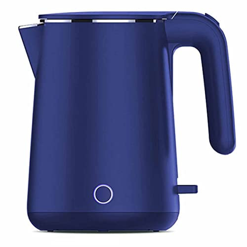 FairUo Kettles, 1.5L Double Wall Cool Touch Tea Kettle, Grade Stainless Steel Hot Water Kettle, Water Boiler with Auto Shut-Off and Boil Dry Protection/Blue/15 * 15 * 25Cm