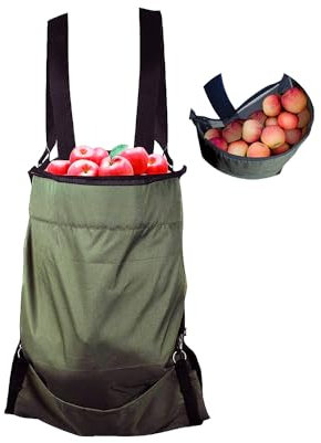 Flagest Delantal De Jardín Para Recoger Frutas y Verduras, Bolsa De Almacenamiento, Tela Oxford Resistente Al Agua, Para Huerto y Granja