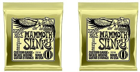 Ernie Ball Mammoth Slinky Nickel Wound E-Gitarrensaiten, Stärke 12-62 (Packung mit 2)