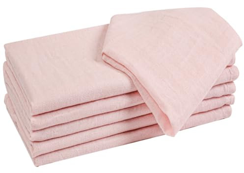 Comfy-co Stoffservietten, 6 Stück, Musselin-Stoffservietten, 100 % Baumwolle, 45,7 x 45,7 cm, weich, langlebig, waschbar, ideal für Veranstaltungen, Hochzeiten, Feiertage, Weihnachten, Ostern,