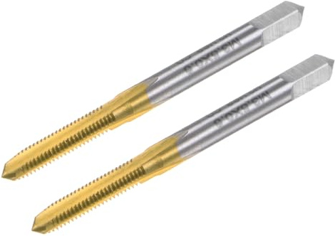 QUARKZMAN Taraud Métrique M3.5 x 0.6, en Acier Rapide Cobalté Revêtu de Titane, 3 Rainures Droites pour Machine à Fileter Les Vis Miniatures, Outil de Réparation pour Montres, 2 Pièces