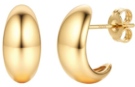 Diamday Boucles d'Oreilles Créoles pour Femmes Or Creoles Boucle d'Oreille Goutte D'eau Hypoallergénique Creuses Et Légères Boucles d'Oreilles Créoles éPaisses Or Chunky Boucles d'Oreilles Dupes