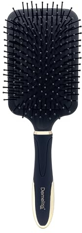Demeliss Paris - Brosse Paddle à Picots Nylon - Démêlage Facile, Massage du Cuir Chevelu - Convient à Tous les Types de Cheveux - Brushing Quotidien Sans Douleur ni Casse - Professionnelle