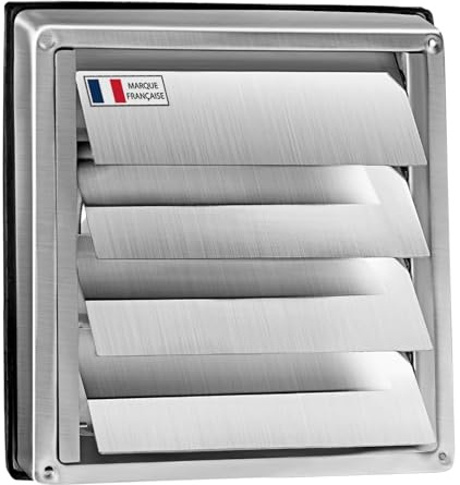AIROPE Grille d'Aération en Acier Inoxydable 100 mm -Résistante aux Intempéries avec Volets de Fermeture Automatique Anti-Retour-Parfaite pour Sèche-linge,Hottes, Ventilations,Conduits d'Échappement