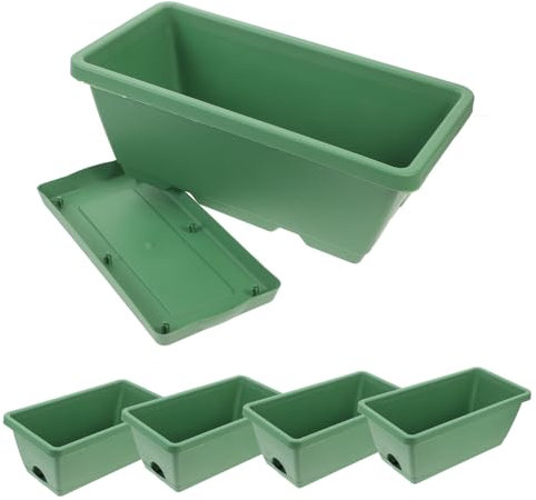 OFFSCH Anzuchtbox Für Pflanzen Im Freien Rechteckig Plastikpflanzgefäß Mit Tabletts Gärtnern Gemüsepflanzgefäß Balkonpflanzgefäß Blumenkästen Für Draußen