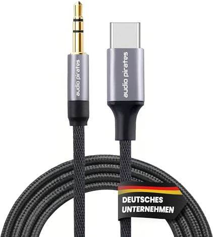 audio pirates HiFi USB-C auf Klinke Aux Kabel (2,0m) DAC | 3,5 mm Klinkenstecker | Nylon-Sleeve | Kompatibel mit iPhone 15/16/17 Pro/Max,Galaxy S26/S25/S24/S23/S22,iPad Pro | PERFORMANCE COLLECTION