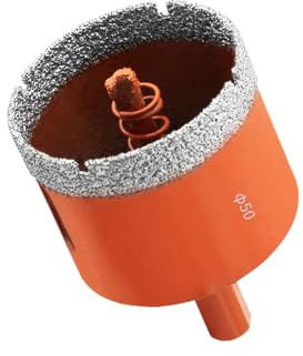 Meccion Diamond Hole Saw 50mm with Pilot Guide Bit, Professionals Brazed Diamond Drill Bit Hole Cutter for Tile, Porcelain, Glass, Ceramic, Marble