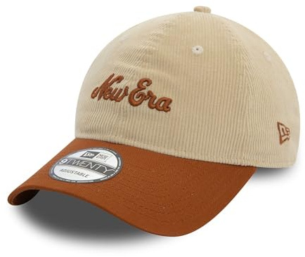 New Era Casquette en Velours côtelé Deux Couleurs Couronne Non structurée réglable visière courbée Chapeau Beige Marron