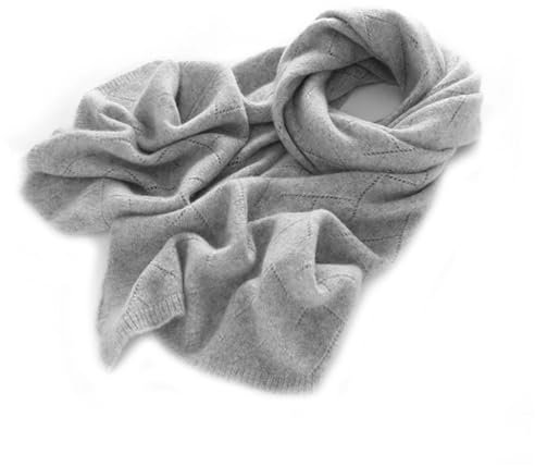 Kaschmirschal für Damen, warm, für den Winter, für draußen, Langer Schal, einfarbig, Strickschal (hellgrau, Einheitsgröße)