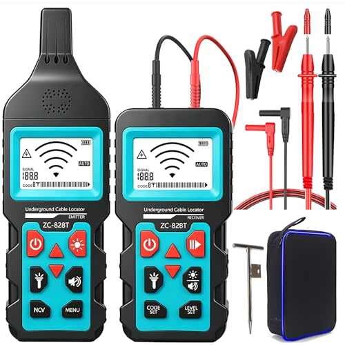 Underground Wire Locator and Cable Tracer/Buried Wire Tracer and Cable Locator/Wall/Underground Pipe Wire Detector for Dog Fence Cables, Irrigation Control Wire Kit (Professional Grade)
