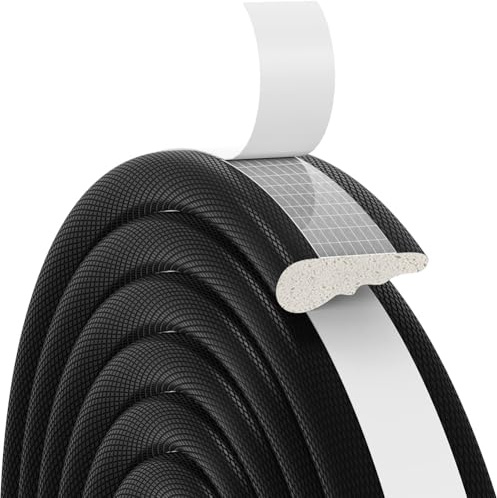 vsshe Joint Fenetre Isolation, 5m Joint Fenêtre et Porte de Mousse Adhésive, Bande Caoutchouc Antichoc, Boudin PVC Cadre Porte,Isolation du bruit et Froid, pour Joint porte entree, Fenetre (Noir)