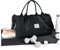 HYC00 Gym Bags Women Men Sports Duffle Bag with Shoes Compartment & Wet Pocket,Travel Duffel Bags for Women Large Weekend Overnight Holdall for Hospital Swimming Carry on Hand Luggage Bag,Black