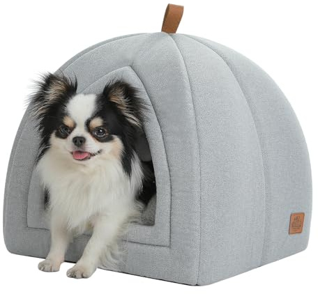 PAWZ Road Katzenhöhle mit waschbaren Kissen, Hundebett kleine Hunde, Kleintierhaus, Katzenschlafplatz-Bettchen, Katzenhaus Indoor, Grau, 40x40x40cm