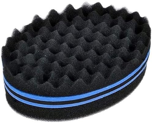 Black Magic Barber Sponge Brush Curl Twist Hair Sponge Big Holes Double Side Comb Twist Hair Wave Brush Afro Curling Coil Care Tool Dreads Locking Suitable Hair Brushes Styling Tool