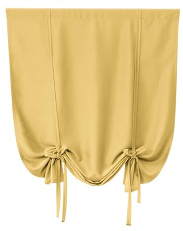 1 tenda a pacchetto beige per camera dei bambini, piccola tenda termica per finestra per bagno e cucina, con tasca per asta (76 x 117 cm di lunghezza) tenda per porta scorrevole in vetro (giallo