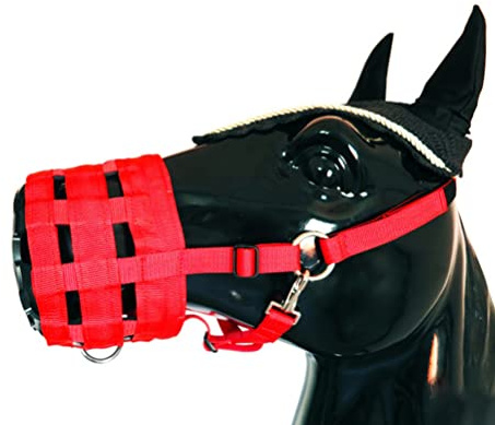 aqxreight Equipo Ecuestre de Nylon de Gafas Comodidad Pastoreo Pastoreo Caballos con Gancho y Halter Sujetador (Rojo #25)