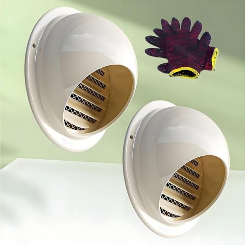 Cappa Di Scarico Dell'Aria A Parete A Sfera Griglie 70mm-200mm Griglia Di Scarico In Acciaio Inox 304, Presa D'Aria Rotonda A Parete Esterna, Per Garage Cucina Armadio Antipioggia(5.9in/150mm 2pack)