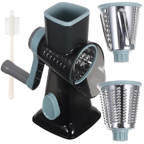 Baluue Triturador de Queso Giratorio Manual con Manivela Rallador y Cortador de Verduras Diseño Compacto y Fácil Limpieza para Cocina Ahorro de Espacio y Uso Diario