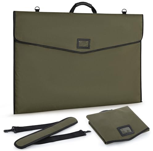GNEGNI LIFE Künstler Portfolio Tasche A1 (64x95 cm) – wasserdichte Zeichenmappe aus 600D mit PVC-Beschichtung, mit Klappdeckel, Schultergurt & Tragegriff für Skizzen, Poster und Kunstwerke