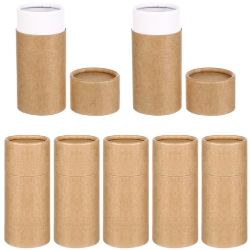 Caja de Embalaje para Frascos de Aceites Esenciales 50ml, 10 Piezas | Tubo Cilíndrico Papel Laminado, Color Amarillo, para Aceites Esenciales E Incienso
